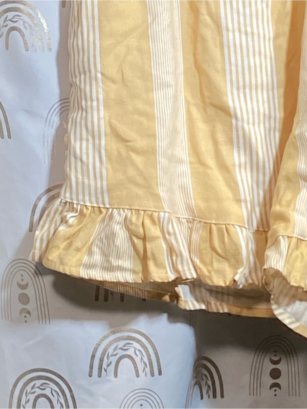 Striped Yellow Ruffle-Hem Skort with Smocked Waist - Picture 3 of 13